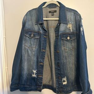 Forever 21 denim distressed jacket